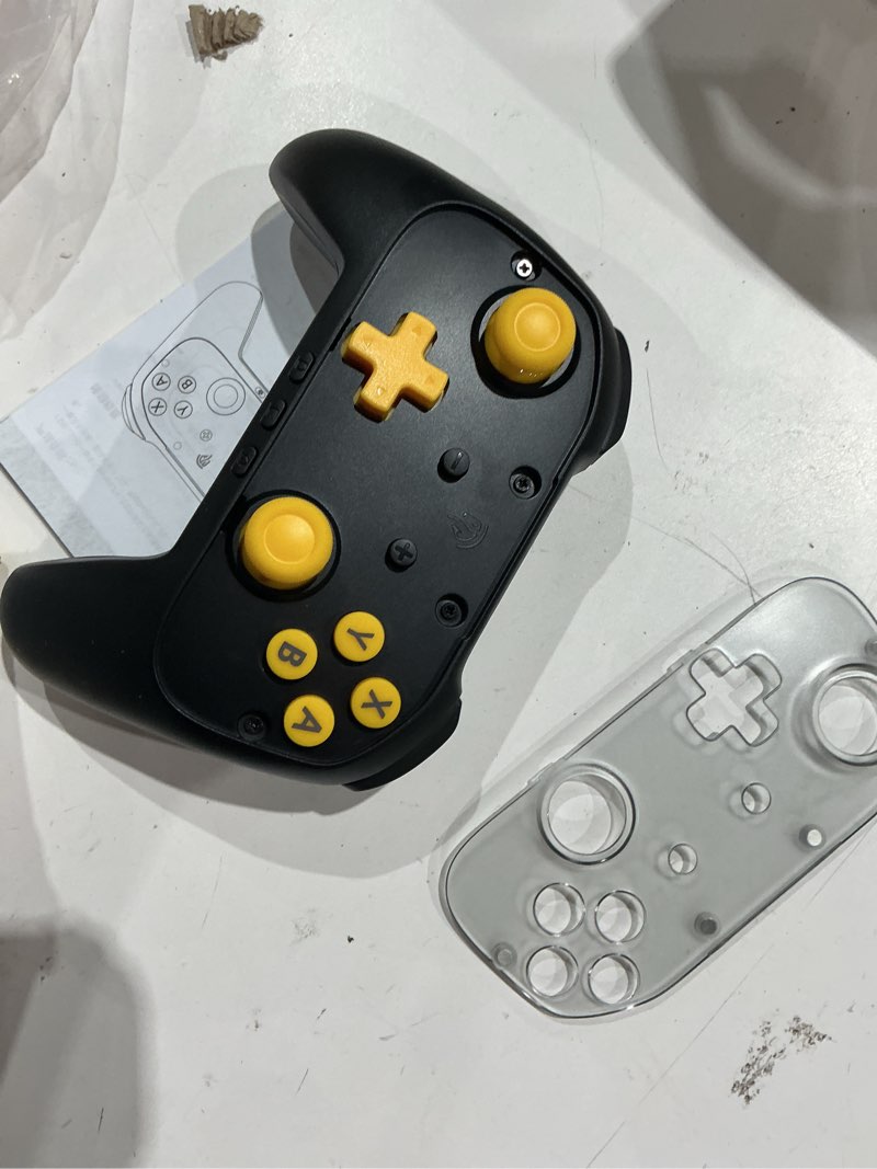Condition photo showing As Is for easysmx s10c wireless switch 2 pro controller, hall effect joysticks, hd rumble, instant wake-up, motion control, back buttons, turbo, c button for switch 2/switch/pc/ios/android black