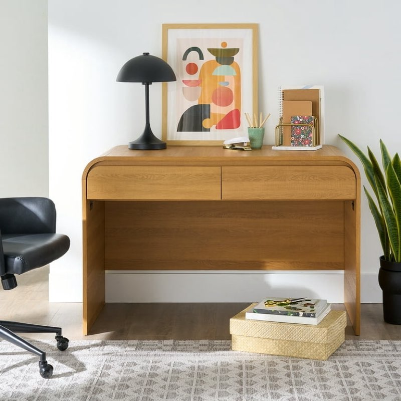 ((incomplete))better homes & gardens juliet rounded arch desk, light honey finish