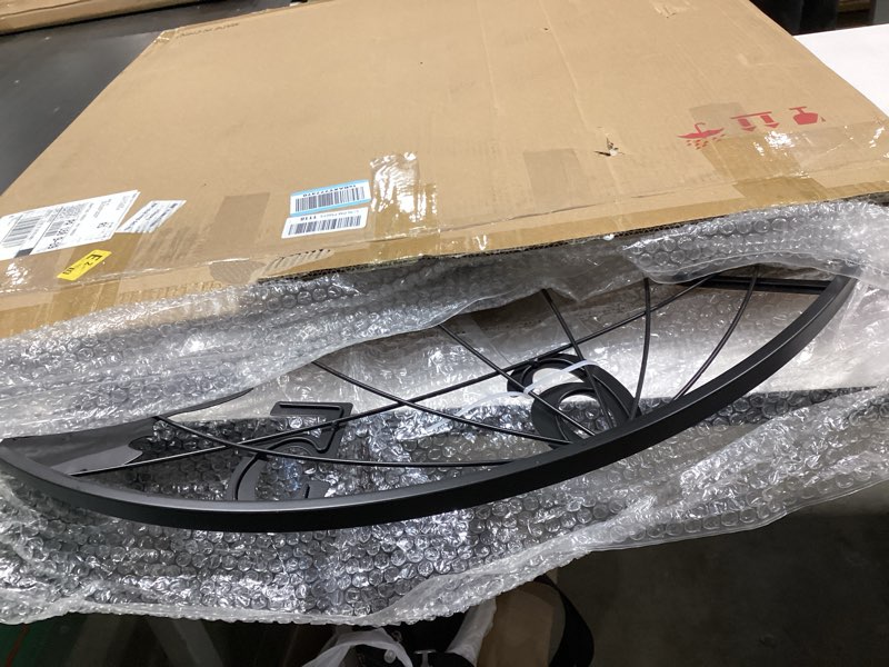 Condition photo showing Good Condition for 36 inch extra giant oversized black metal wall clock,large modern decorative silent world map wall clock with vintage gold arabic numeral for living room,entrance fireplace,dining room decor black arabic 36 inch