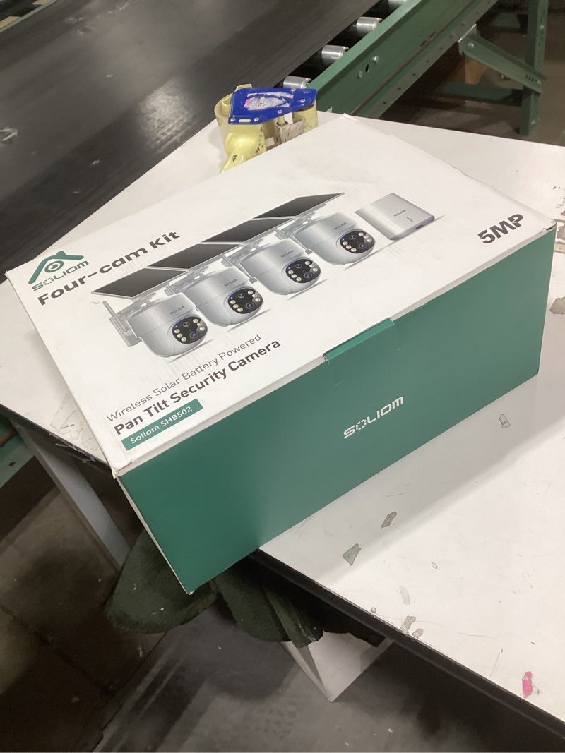 soliom- 5mp security cameras wireless outdoor, no subscription,4-cam pack, solar powered home security camera with 360° auto tracking, pan & tilt, 3k color night vision,5g & 2.4g router compatible 4-cam-kit