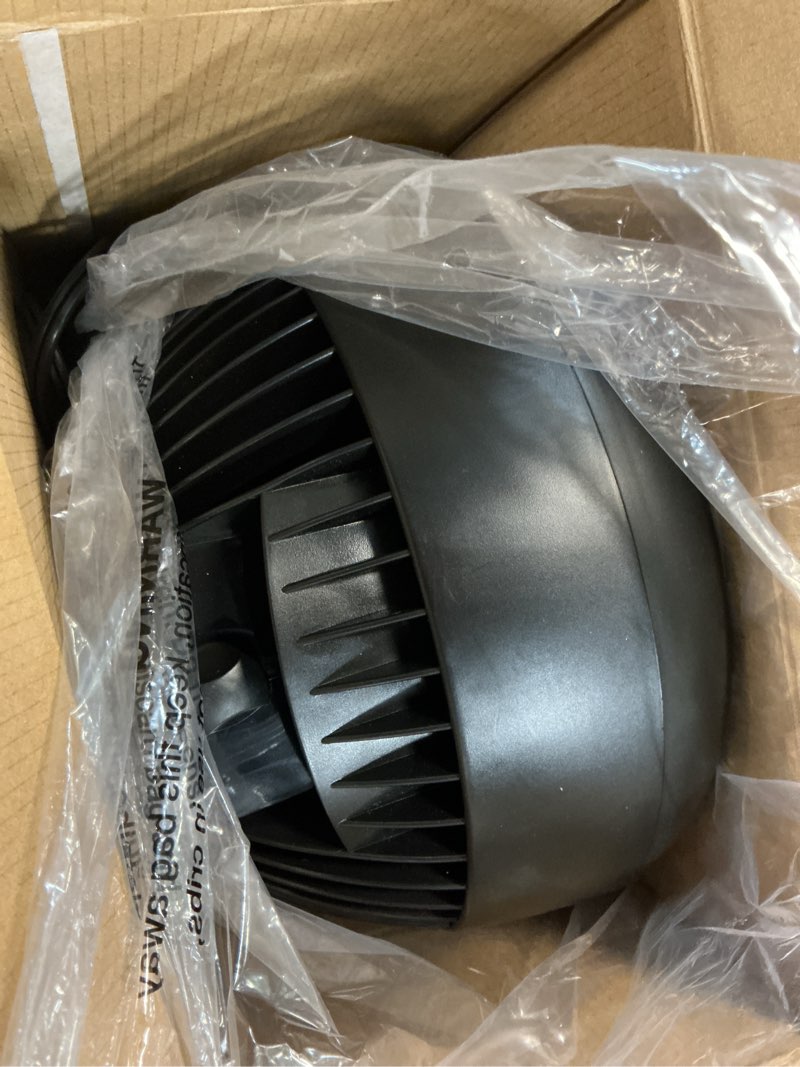 Condition photo showing As Is for honeywell 10” black turbo force power table fan, 30ft. air circulation power, 3 speed, 90° pivot, hpf820bwm