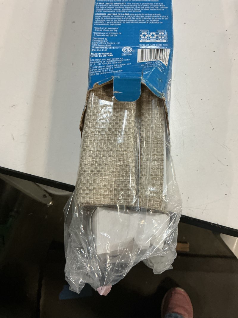 Condition photo showing Good Condition for Madison Park Galen Cordless Roman Shade, 33"W x 64"H, Sheen Taupe – Room Darkening, Thermal Insulated, Energy Efficient Window Blind with Subtle Sheen Basketweave Fabric for Privacy Room Darkening Basketweave Sheen Taupe 33"W x 64"H