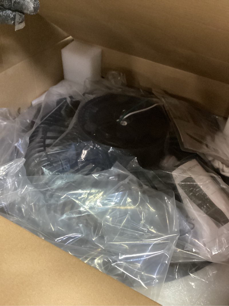 Condition photo showing Good Condition for Depuley Modern Ceiling Fan with Light: 19" Flush Mount Low Profile LED Ceiling Fans with Remote & Smart APP Control - Black Bladeless Fandelier Dimmable Quiet DC Motor for Bedroom Kids Room 6 Speeds Black-Acrylic 19 Inch