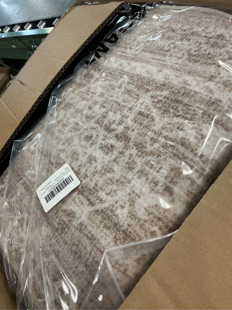Condition photo showing New/Like New for nakagishi 8x10 area rugs living room: washable large vintage rug neutral non-slip soft stain resistant indoor carpet for bedroom nursery dining room office playroom - brown brown 8' x 10' (rectangular)
