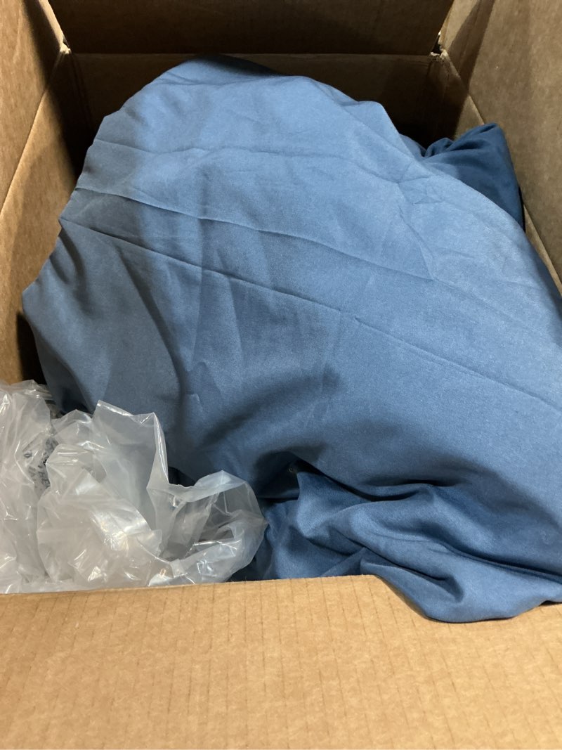 Condition photo showing Good Condition for Love's cabin California King Comforter Set Navy Blue, 7 Pieces California King Bed in a Bag, All Season Bedding Sets with 1 Comforter, 1 Flat Sheet, 1 Fitted Sheet, 2 Pillowcase and 2 Pillow Sham California King Navy Blue