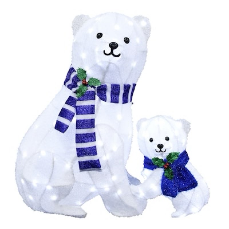 Holiday Living 2 -Pack 36-in Freestanding Bear Yard decoration with White LED Lights