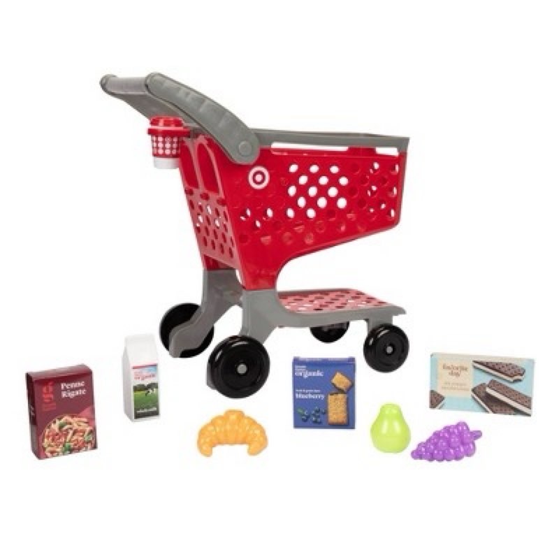 (( missing Small Pieces))Target Toy Shopping Cart Red 