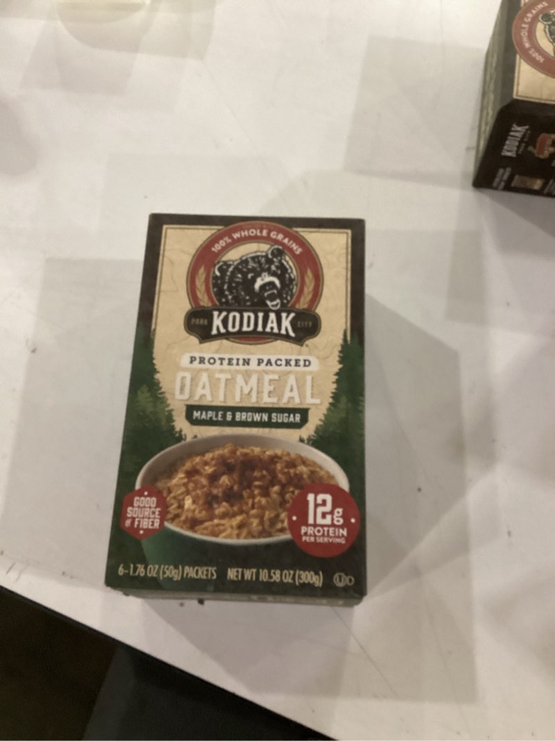 Condition photo showing New/Like New for Kodiak Instant Oatmeal Packets, Maple Brown Sugar, High Protein, 100% Whole Grains, 1 box with 6 packets (6 packets)