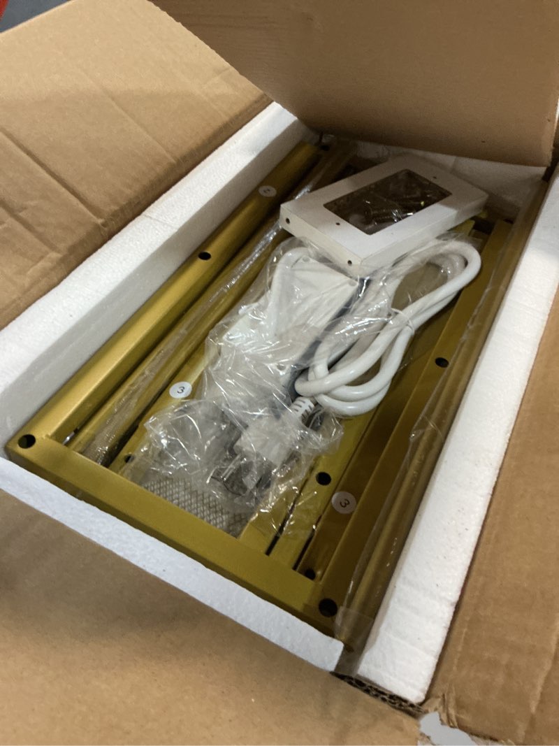 Condition photo showing Good Condition for hoobro small narrow side table with charging station, skinny end table for small spaces, slim nightstand with usb ports outlet, sofa beside table with storage shelf, white and gold dw102ubz01 1 gold + white