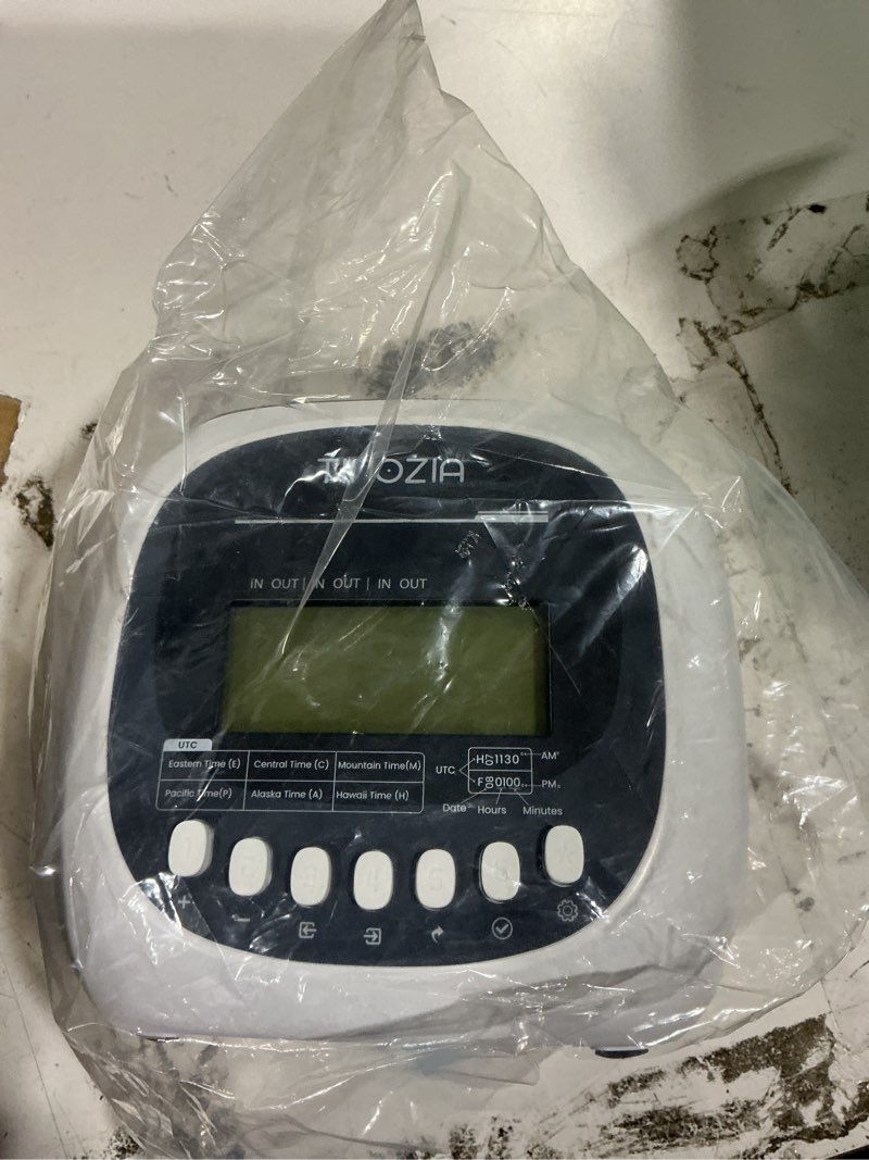 Condition photo showing Good Condition for time clock for employees small business, 6 u.s. time zones, automatic daylight saving & auto time update, punch card time recorder with 6 punches per day-50 time cards and 2 ribbons (white-2)