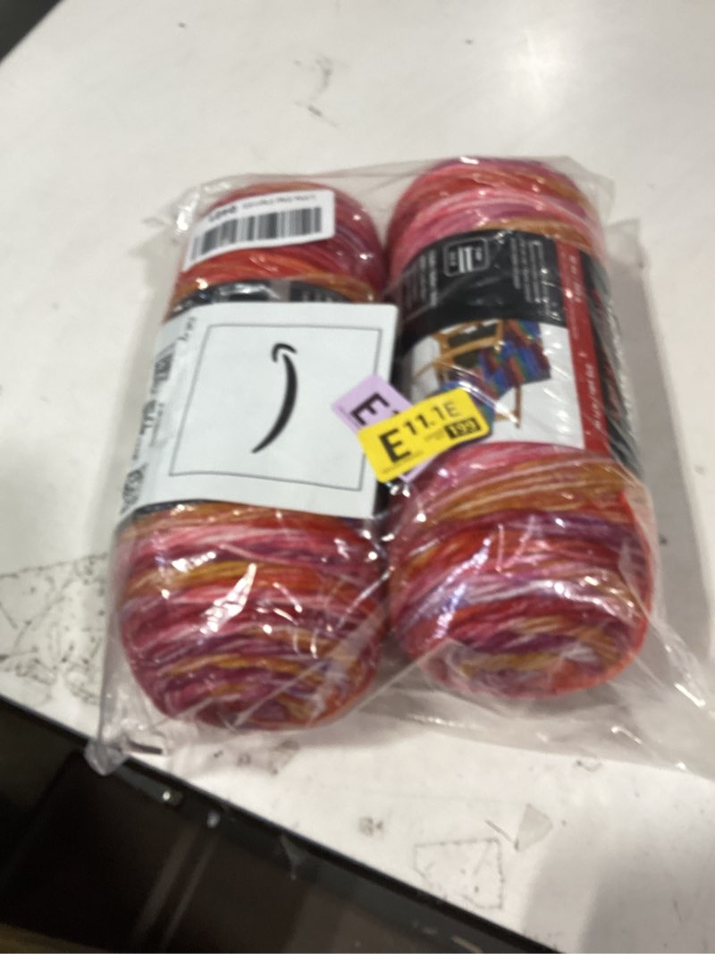 Condition photo showing New/Like New for red heart super saver bitty stripes pink lemonade yarn - 2 pack of 10oz/283g - 100% acrylic - #4 worsted (medium) - 515 yards - knitting/crochet
