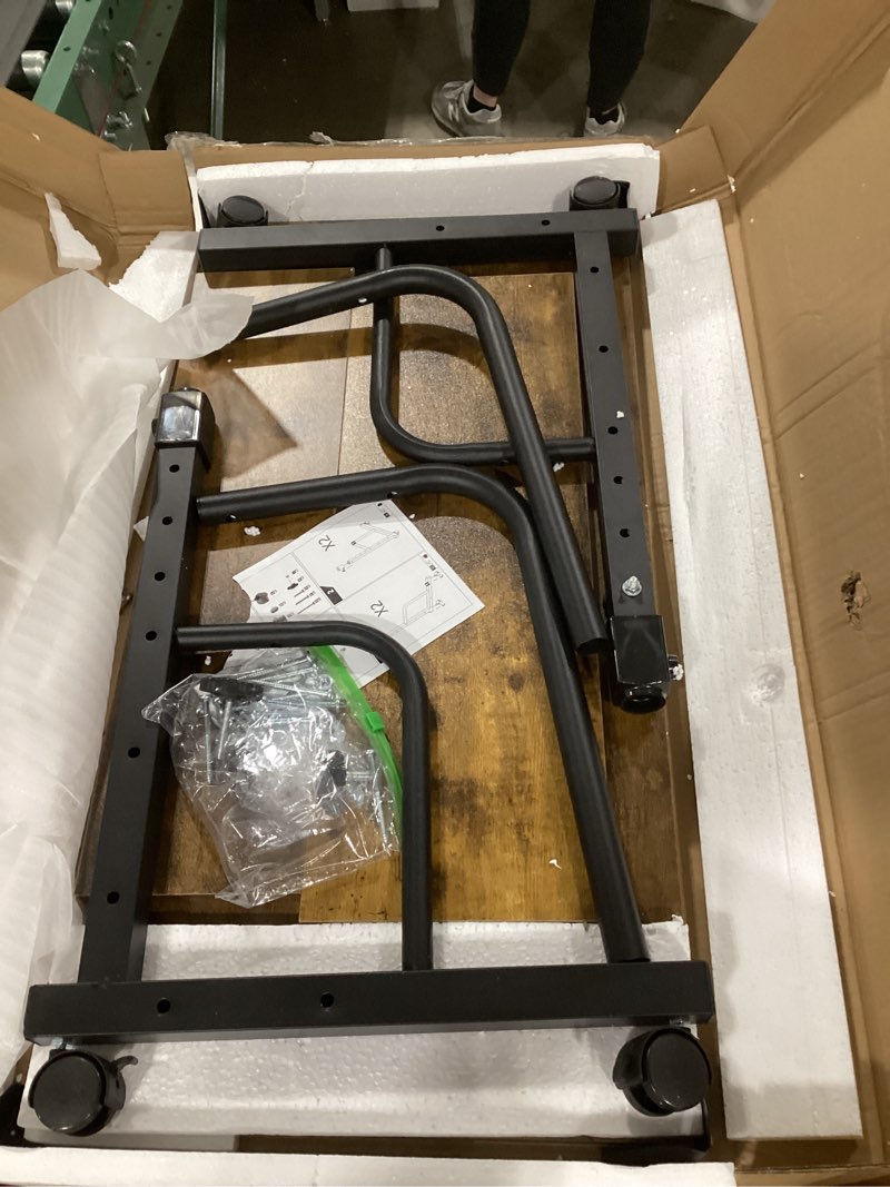 Condition photo showing Good Condition for Laptop Desk Adjustable Desk Small Standing Desk Home Office Desks for Small Spaces Portable Desks Table for Bedrooms,Mobile Rolling Computer Work Desks on Wheels Rustic