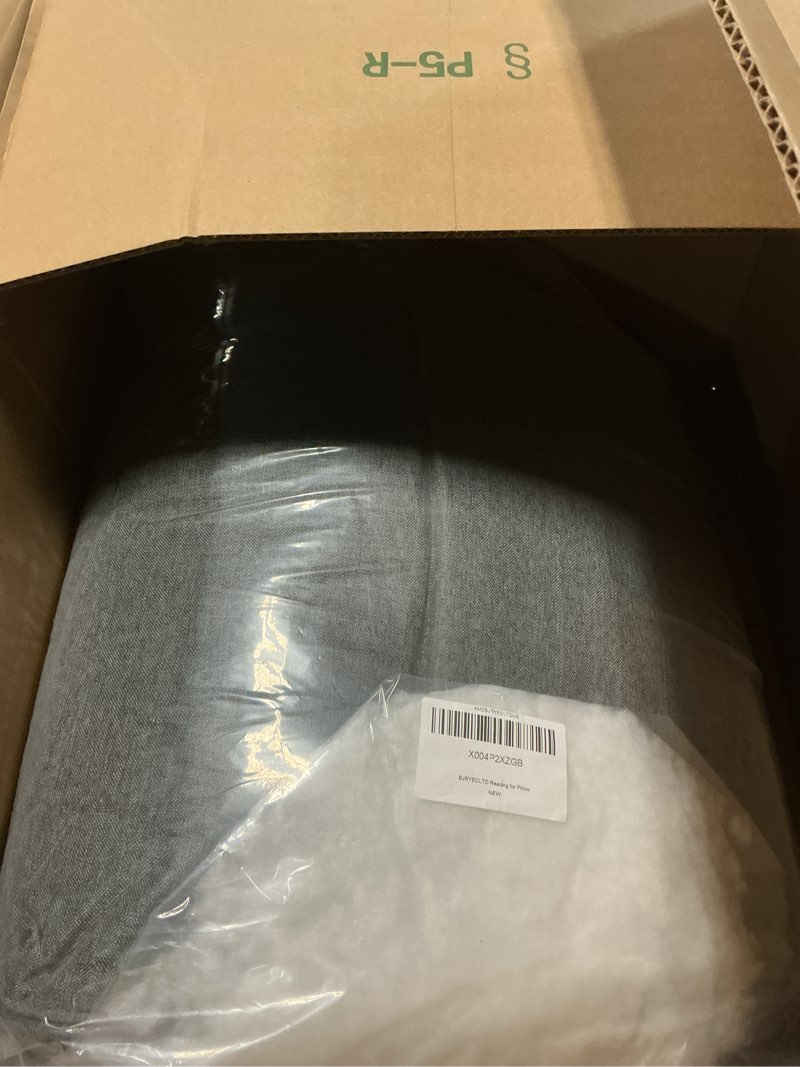 Condition photo showing New/Like New for Triangular Wedge Headboard Reading Pillow for Sitting Up in Bed Backrest Bolster Pillow for Daybed Cushion Lumbar Body Support Positioning with Removable Cover, Dark Grey Dark Grey Linen