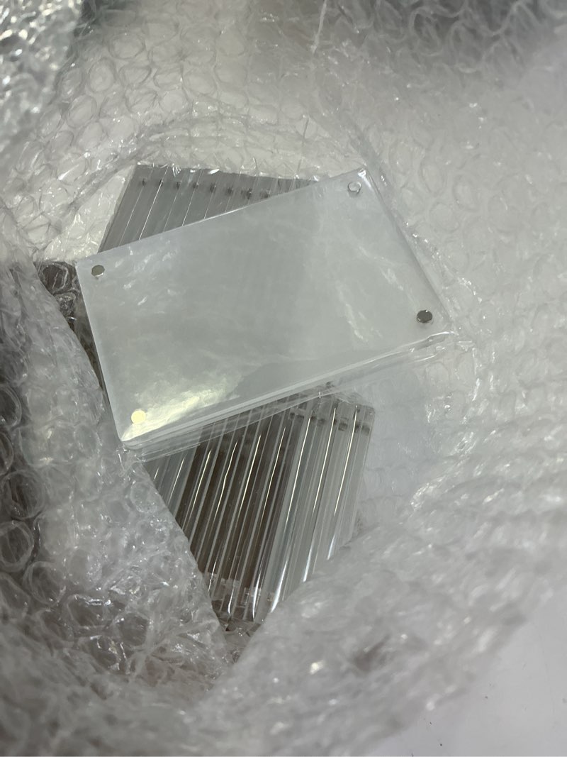 Condition photo showing New/Like New for 24 pcs acrylic fridge magnetic frames for photos mini pictures- double sided clear fridge magnetic frame for refrigerator locker whiteboard metal cabinet, classroom photo display (2.36 x 3.54 inch) 2.36 x 3.54 inch 24