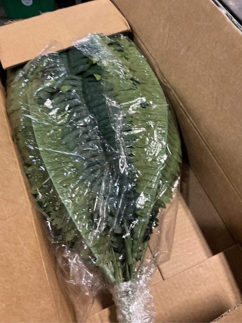 Condition photo showing Good Condition for 49" artificial boston fern bush with 98 fronds, large artificial ferns for outdoors, faux ferns artificial boston ferns for outdoor planter indoor home garden porch decor leaves 1