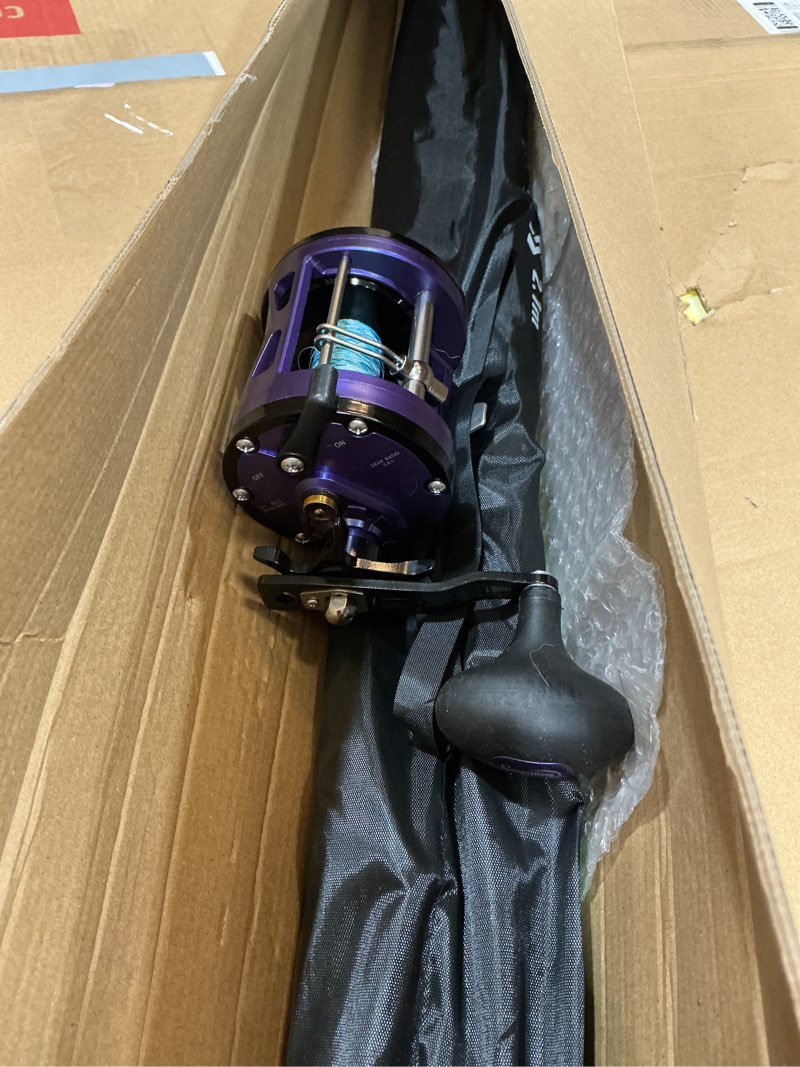 Condition photo showing As Is for sougayilang trolling fishing rod reel combo - heavy duty inshore/catfish rod with 4000 size reel, 2-piece saltwater combo for big game fish- 7'0"