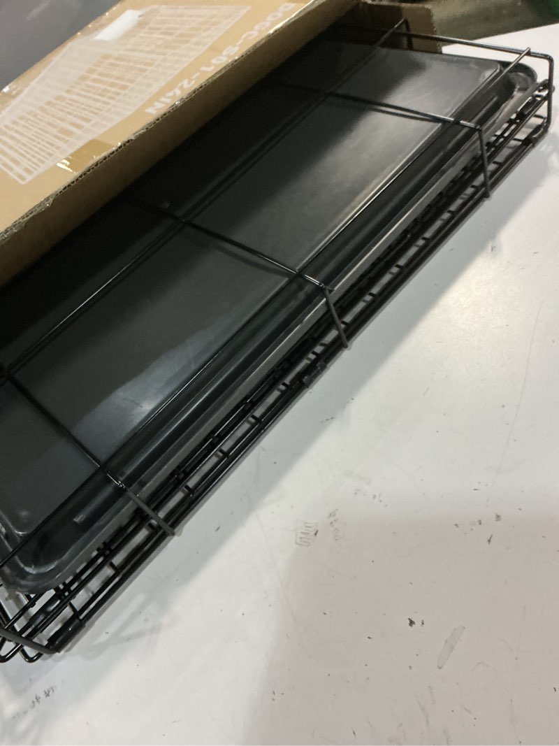 Condition photo showing Good Condition for sweetcrispy 24 inch single door dog crate, metal pet kennel with secure lock, foldable design, removable tray for easy cleaning, portable puppy cage for small dogs, ideal for training & travel single door 24.4"l x 16.8"w x 18.5"h