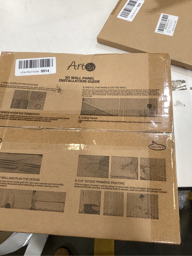 Condition photo showing New/Like New for Art3d 33-Pack 3D Wall Panels for Interior Wall Decor, Textured Accent Walls Paneling for Living Room, Bedroom, TV Background, 12"x12" White 12"x12", 33 Pack White