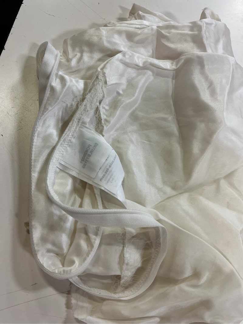 Condition photo showing As Is for 100% mulberry silk pillowcase, standard, ivory
