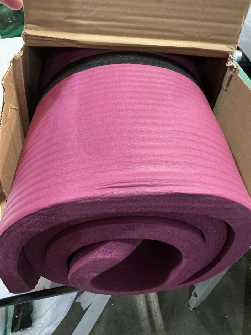 Condition photo showing Good Condition for Retrospec Solana Yoga Mat 1" Thick w/Nylon Strap for Men & Women - Non Slip Exercise Mat for Home Yoga, Pilates, Stretching, Floor & Fitness Workouts Boysenberry 1 inch