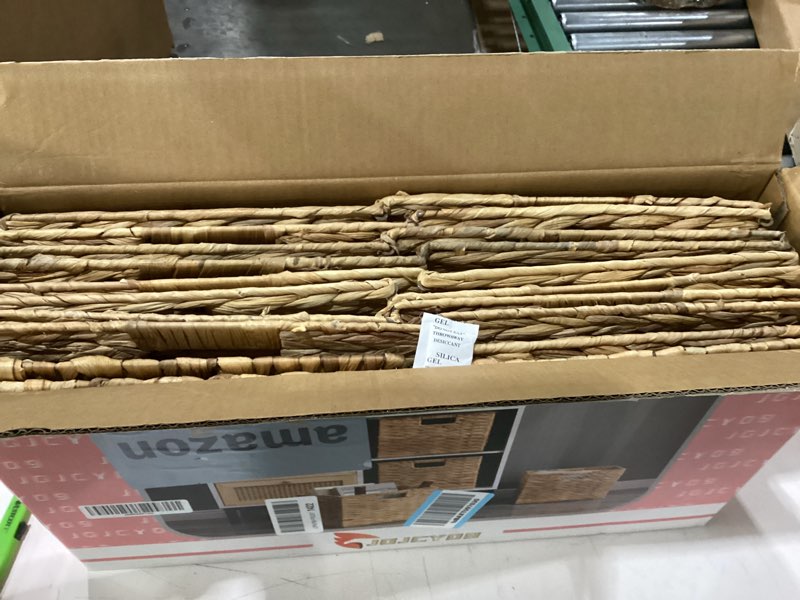 Condition photo showing New/Like New for Storage Baskets 11x11inch Cube Baskets 4 pcs Baskets,Foldable Handwoven Water Hyacinth Laundry Organizer,Cube Storage Baskets