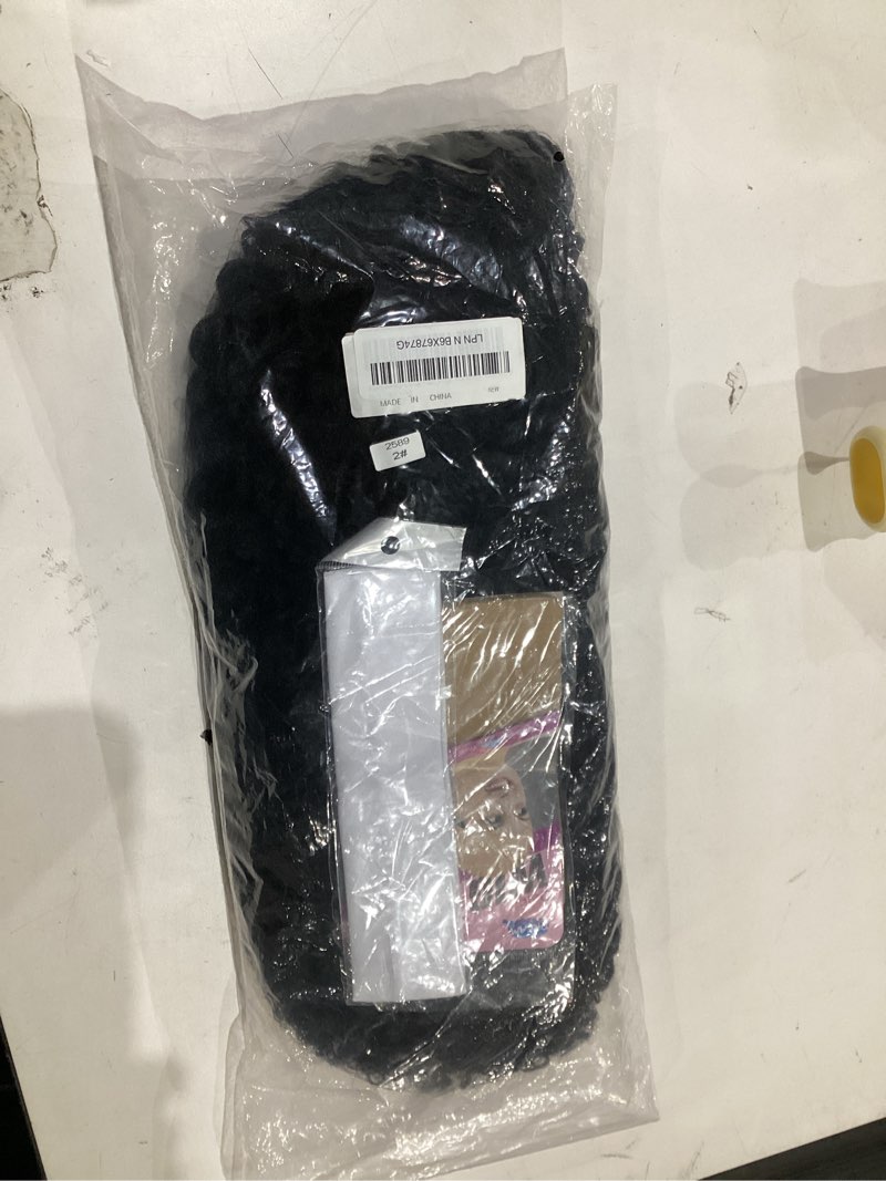 Condition photo showing Good Condition for NOSTALGIA Afro Kinky Curly Half Wigs For Black Women 3 In 1 Half Wig Synthetic With Drawstring Afro Curly Glueless Flip Over Wigs Quick Install Beginner Friendly(Naturak Black 2#) 16 Inch 2#