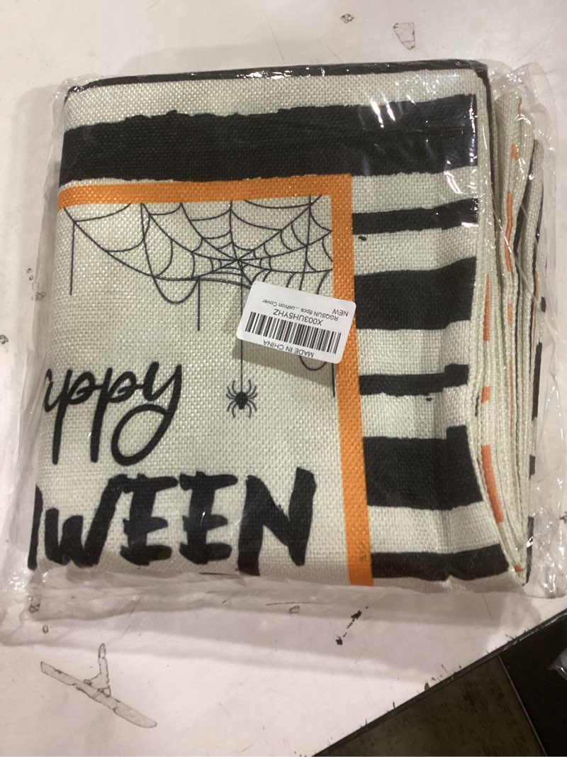 Condition photo showing New/Like New for RGQSUN 8 Set Burlap Fall Throw Pillow Covers 18 x 18 Halloweens Decorative Pillowcase Seasonal Buffalo Plaid Pillow Case Linen Throw Cushion Cover for Autumn Thanksgiving Farmhouse Sofa Decor