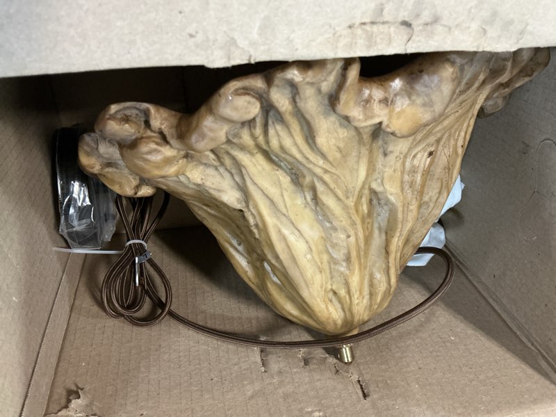 Condition photo showing As Is for Wabi Sabi Pendant Lights, 7.5in White Modern Pendant Light Resin Hanging Lamp Kitchen Island Lighting Modern Japandi Chandelier for Dining Room Bedroom Hallway Restaurant Foyer 7.5in White-A