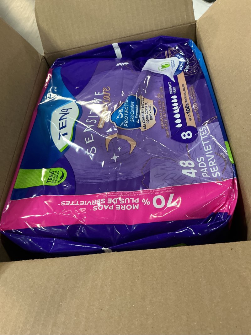 Condition photo showing New/Like New for TENA Incontinence Pads, Bladder Control & Postpartum for Women, Overnight Absorbency, Sensitive Care, 48 Count