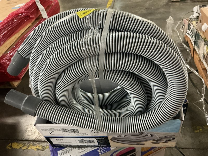 Condition photo showing As Is for mainstays 35 ft. pool cleaning hose with adaptors