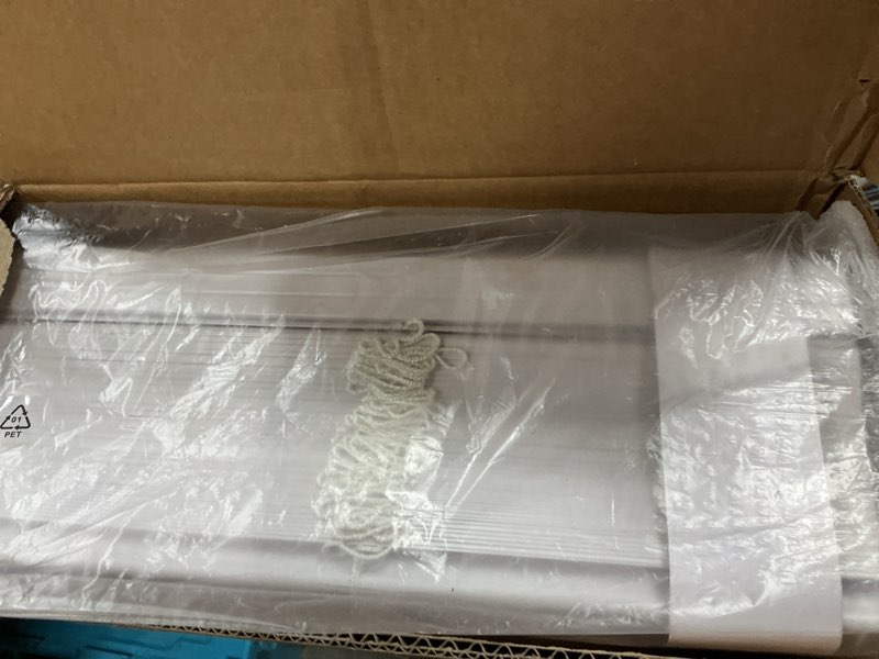 Condition photo showing Good Condition for blinds for indoor windows 1" vinyl l-shaped slats cordless mini blinds for home, 44" w × 64" h - white white 44" w × 64" h
