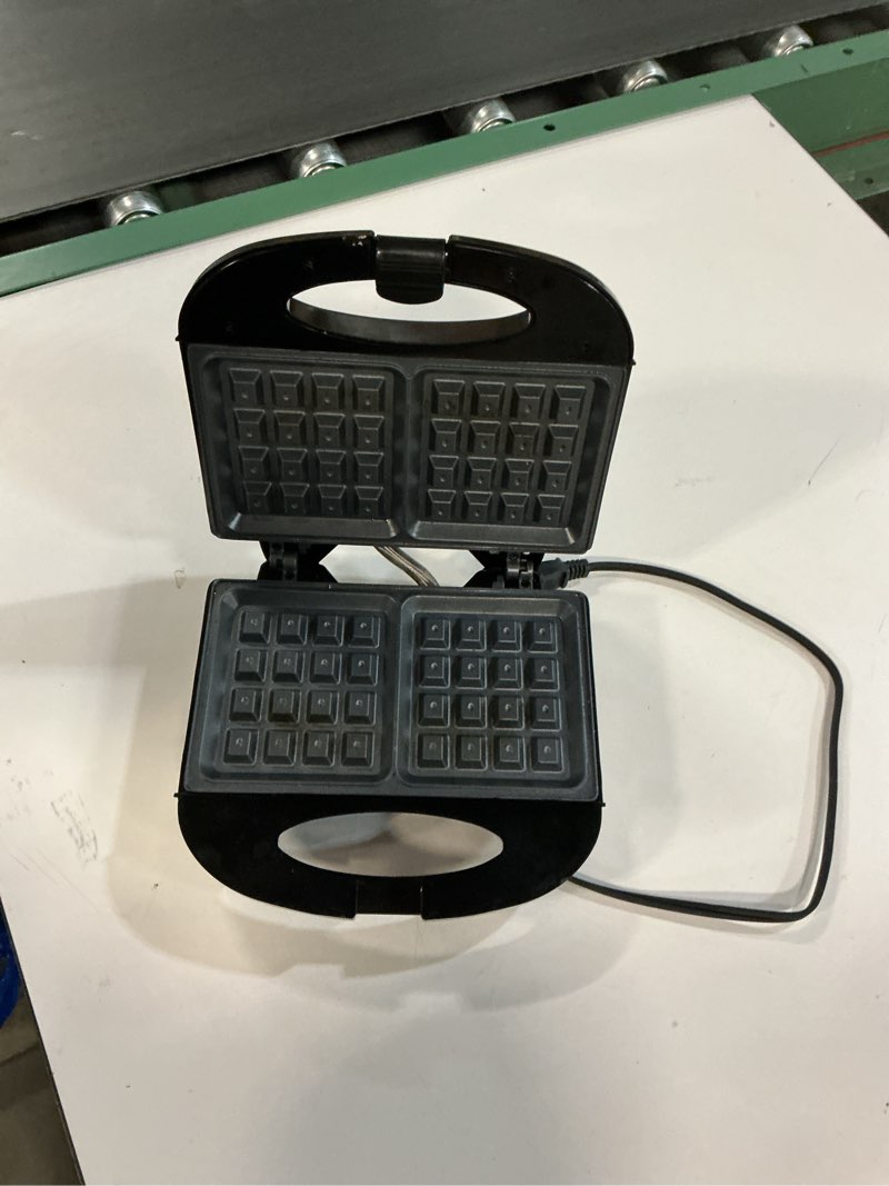 Condition photo showing Good Condition for Elite Gourmet Maxi-Matic Electric Nonstick Belgian Waffle Iron Snack Maker Machine, Breakfast, Sandwiches, Compact & Portable, 2 Slice, Black