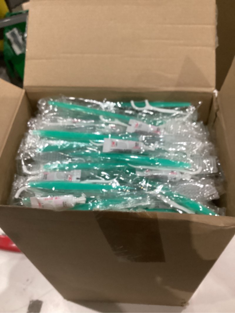 Condition photo showing New/Like New for Maxcheck 300 Sets Disposable Toothbrushes Bulk with Toothpaste and Dental Floss Individually Wrapped Travel Toothbrush Set Homeless Supplies for Hotel Guest