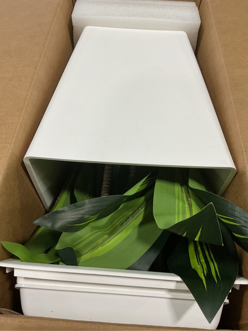 Condition photo showing Good Condition for 6FT Artificial Dracaena Tree, Fake Tree Indoor with White Tall Planter,Tall Artificial Plants Indoor,Artificial Silk Tree for Home Office Decor,Housewarming Gift (White) White-6ft