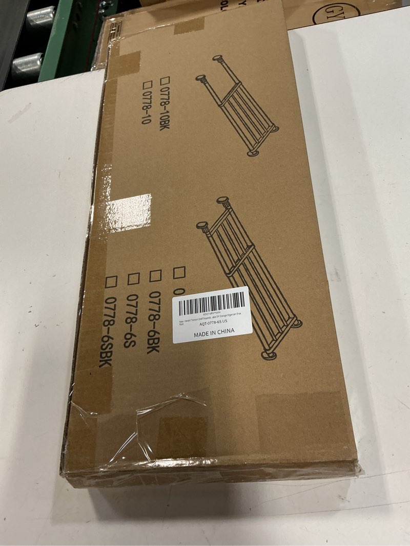 Condition photo showing New/Like New for hershii tension shelf expandable rod closet system heavy duty clothes hanger adjustable diy storage organizer shoe rack 23.62 - 39.37 inches ivory