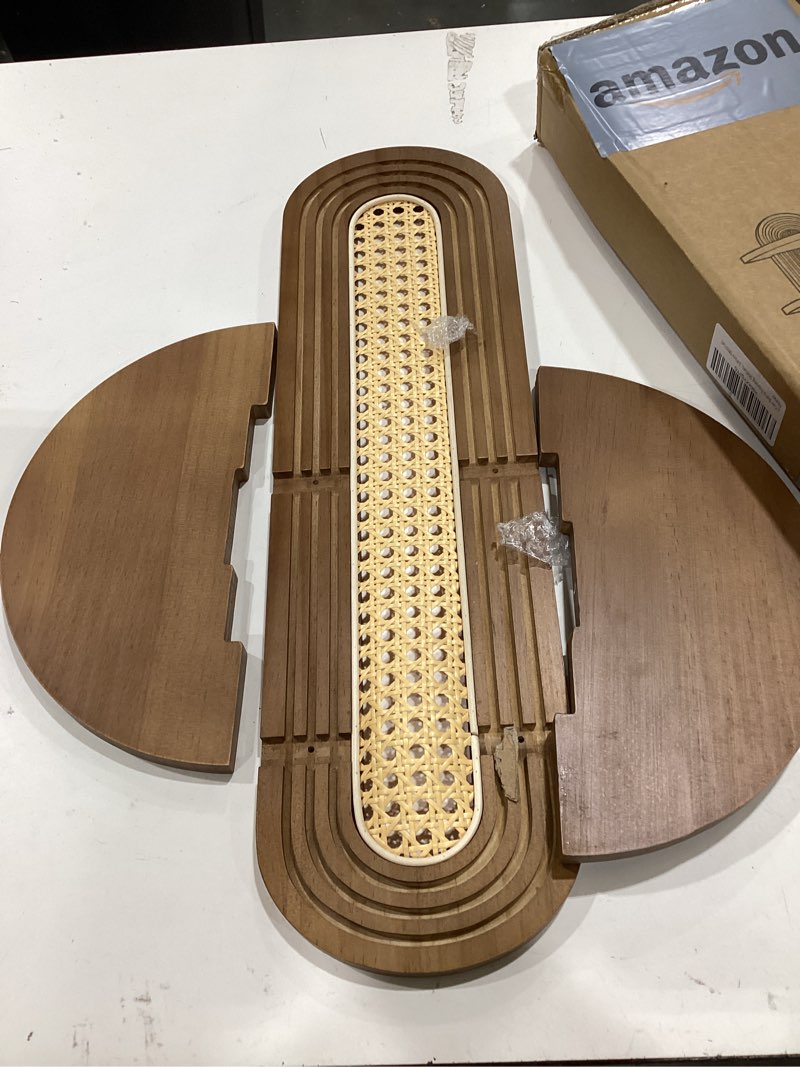 Condition photo showing Good Condition for floating shelves for wall,boho home wall decor,2-tier rattan plant shelf,mid century hanging small decorative shelf,natural wood shelves for living room,bedroom,house,office,1-pack (walnut)