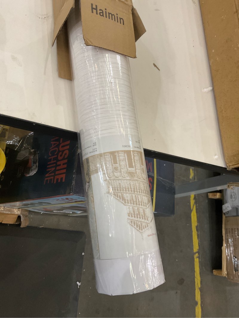 Condition photo showing Good Condition for Haimin Grasscloth Wallpaper Peel and Stick 20.9in X 393in Fabric Contact Paper Wall Paper Textured Wallpaper Vertical Stripes Look Self-Adhesive Thick Vinyl Embossed (Beige and White)