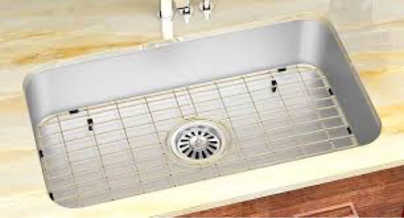 KDK HOME 16"W Stainless Steel Grid and Protectors of Single Bowl Kitche Sink with Rear Drain Finish: Gold