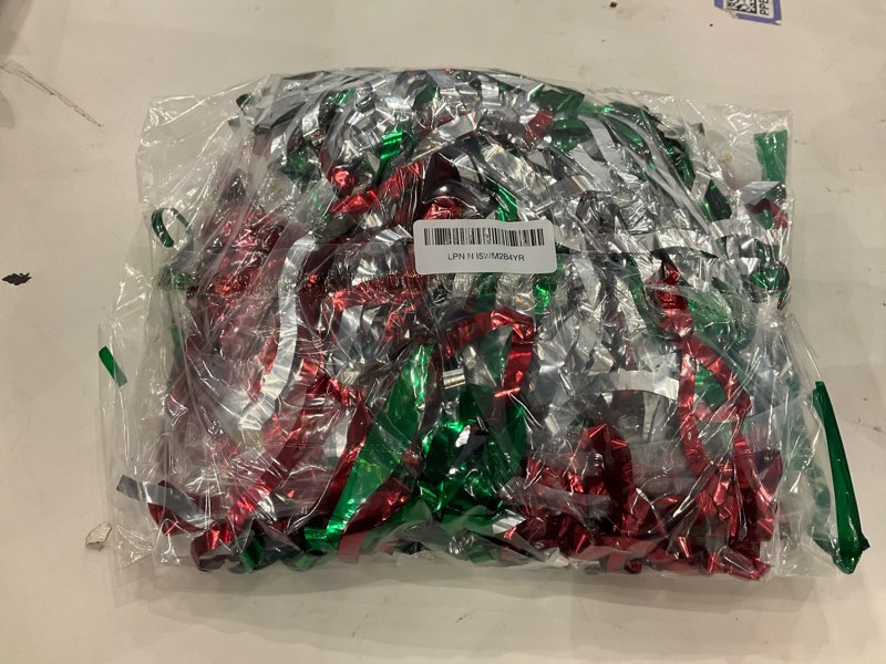 Condition photo showing New/Like New for LOLStar 3 Pack Christmas Foil Fringe Curtains Party Decoration 3.3X6.6 ft Red Silver Green Wavy Tinsel Fringe Photo Backdrop Streamer for New Year, Sweater Party 9.9 x 6.6ft?3Pack?