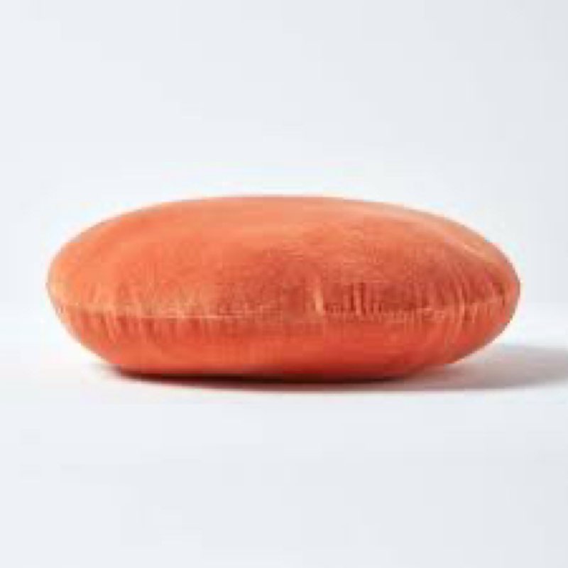 Similar Circular orange velvet cushions