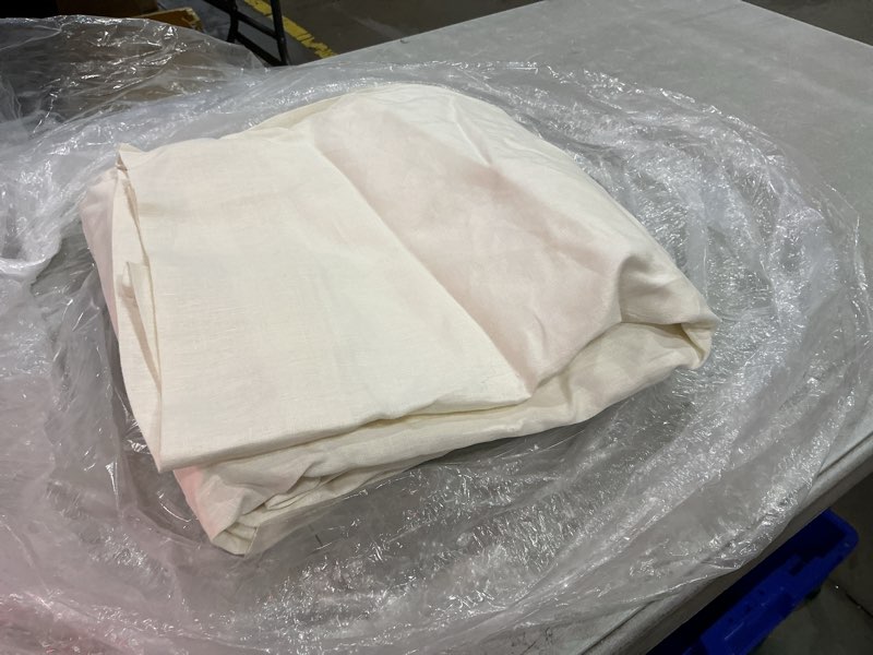 Condition photo showing Good Condition for european linen curtain, 96x96, ivory