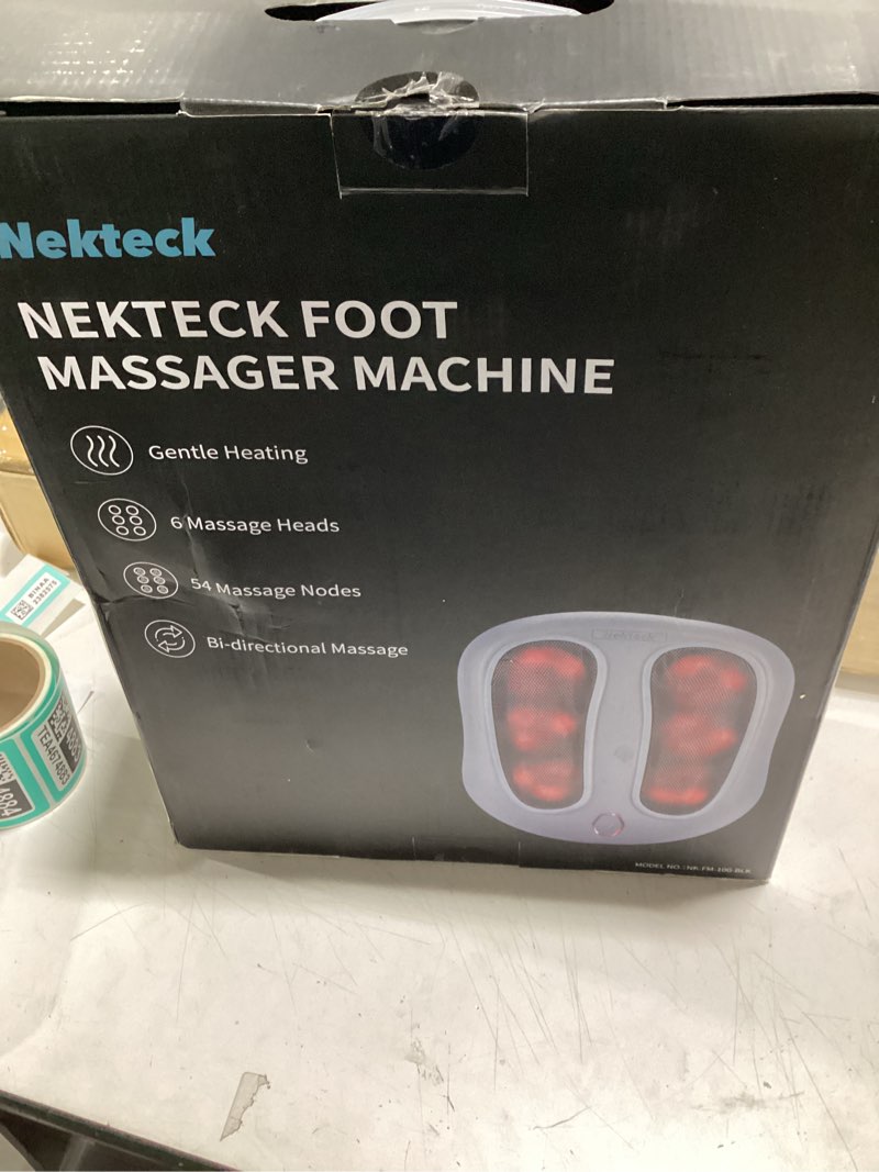Condition photo showing Good Condition for Nekteck Foot Massager with Heat, Heated Foot Massager for Plantar Fasciitis, Pain Relief and Circula