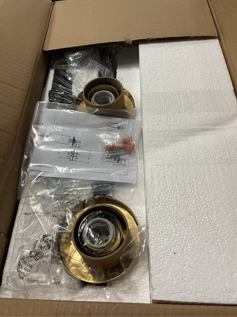 Condition photo showing Good Condition for emliviar 3-light bathroom vanity light fixtures - black and gold finish with clear glass, yce238b-3w bk+bg black & gold 3-light