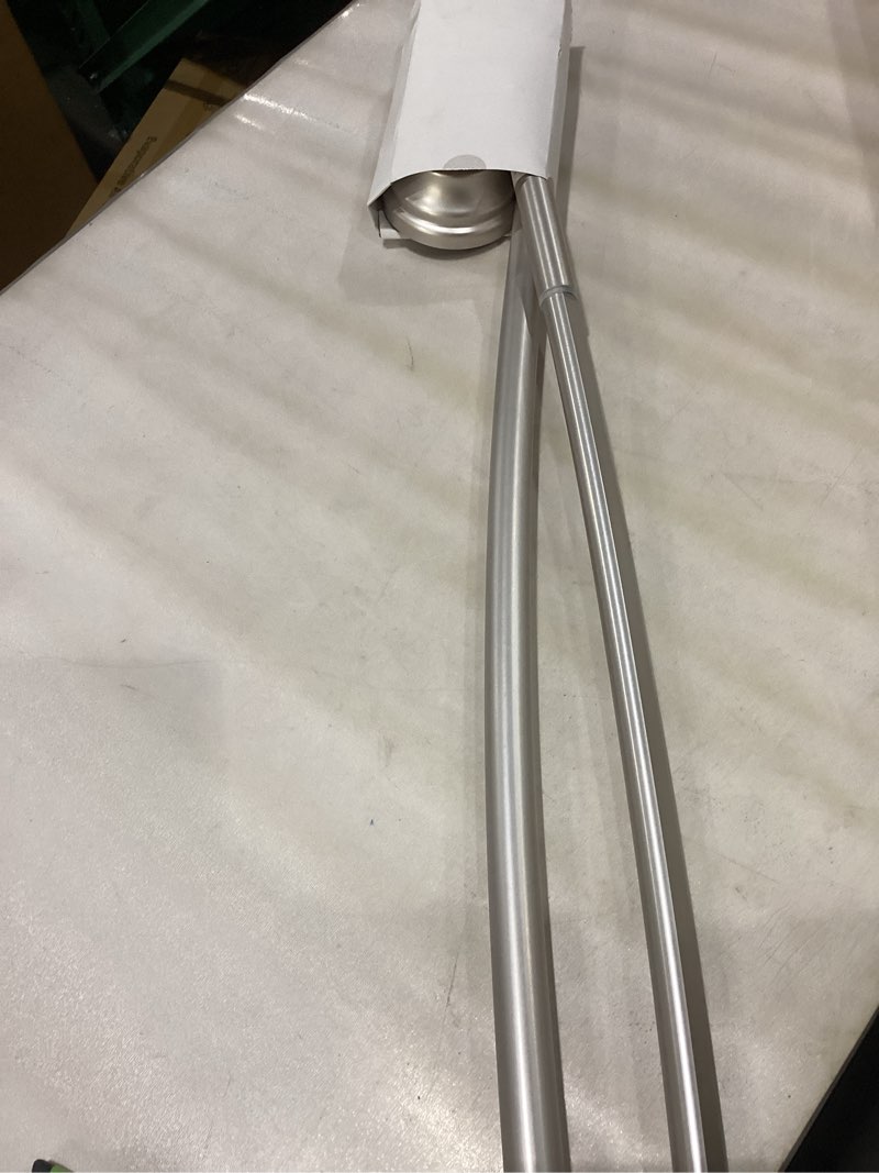 Condition photo showing As Is for Zenna Home Curved Shower Curtain Rod, No Drill, 50-72 Inch Adjustable Tension Shower Rod for Bathroom, Rustproof, Non-Slip, Adds Room in Shower, Satin Nickel Satin Nickel 50" to 72"