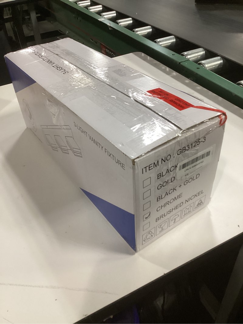 Condition photo showing New/Like New for Modern LED Small Bathroom Lights Fixtures(3-Light),Stainless Steel Chrome Acrylic Wall Lighting,Vanity Lights for Bathroom Over Mirror(6000K 16in)