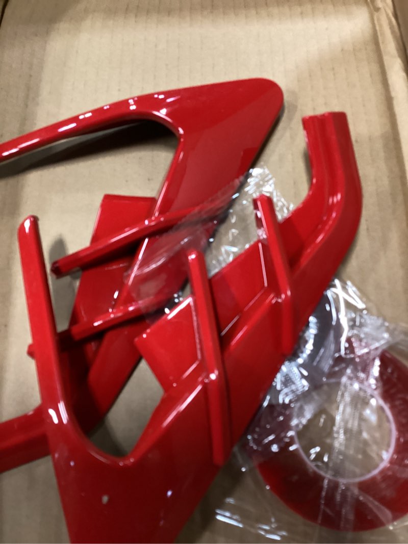 Condition photo showing Good Condition for tesla model 3 front fog light trim cover fog lamp frame blade trim eyebrow spoiler for tesla model 3 2017 2018 2019 2020 2021 2022 2023 (glossy carbon fiber) gloss carbon fiber