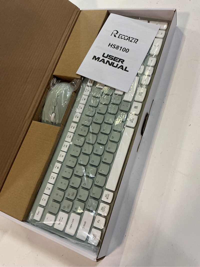 Condition photo showing New/Like New for wireless keyboard and mouse combo, full-sized wireless keyboard and adjustable dpi mouse, 2.4ghz usb receiver, silent keyboard and mouse for pc, windows, mac, desktop, laptop (avocado green)