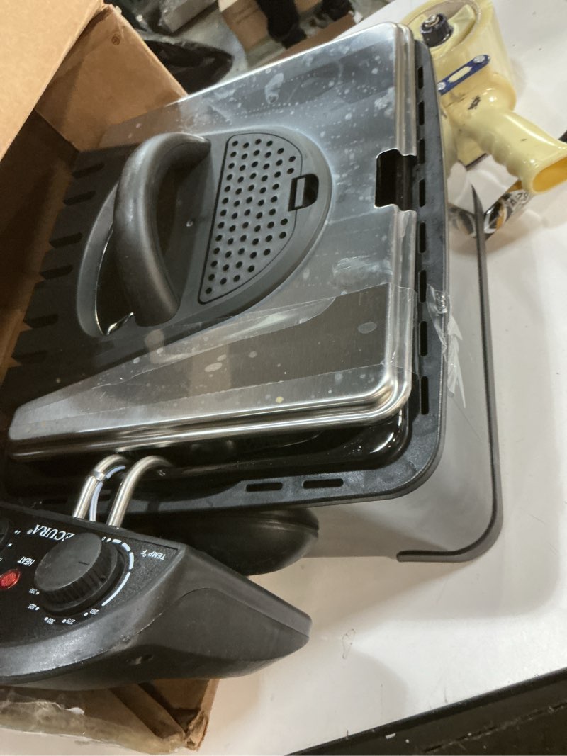 Condition photo showing As Is for Secura 4 Liters / 17-Cup Stainless-Steel 1700-Watt Electric Deep Fryer with Timer Free Extra Odor Filter, Triple Basket, 4.5 Quarts, Black 4.4 quart Black