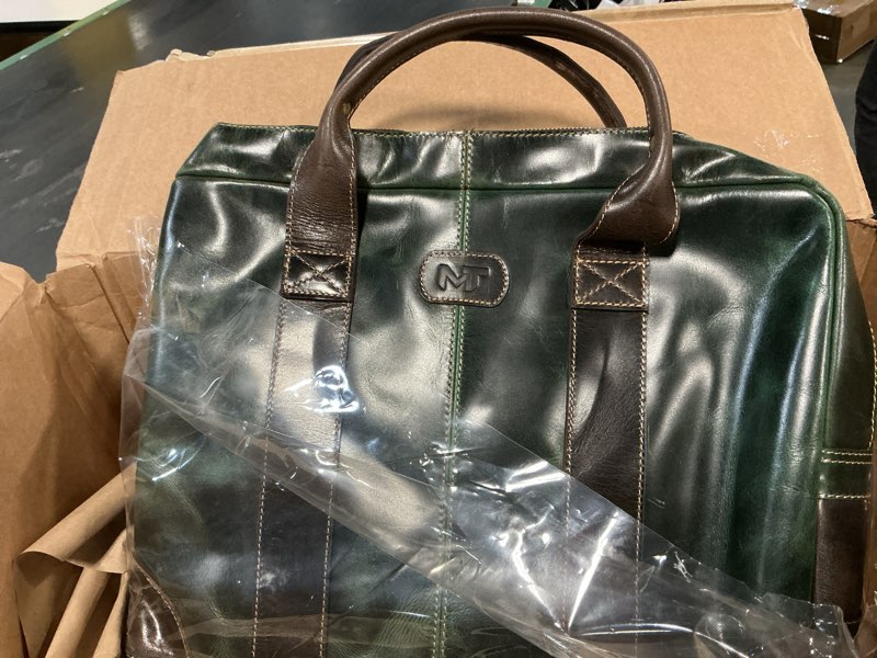 Condition photo showing Good Condition for mahetri jefferson (green) vintage leather laptop (16") briefcase for men & women | laptop messenger bag | full grain buffalo leather satchel for office & business | crossbody shoulder bag