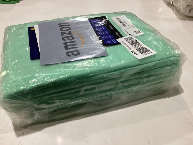 Condition photo showing Good Condition for 4 pack 36” x 36” extra heavy absorbency washable underpads, waterproof quick drying nursing incontinence reusable washable bed pee pads for dogs, diaper changing & adults, green 4 pack - 36" x 36"